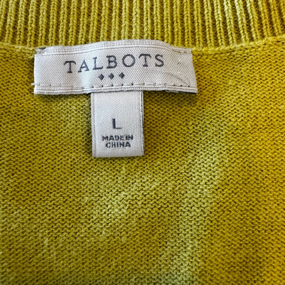Talbots Mustard Yellow Button-Front Cardigan - image 6